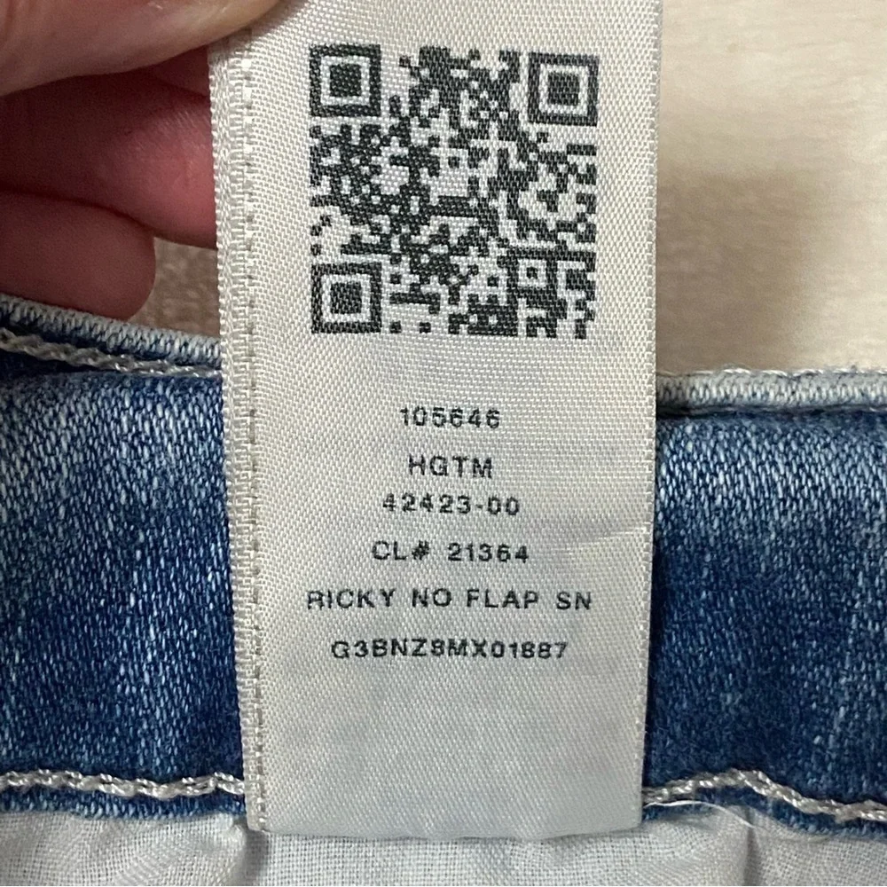 TRUE RELIGION / Mens Ricky Straight Leg Medium Washed Jeans Distressed Size 32